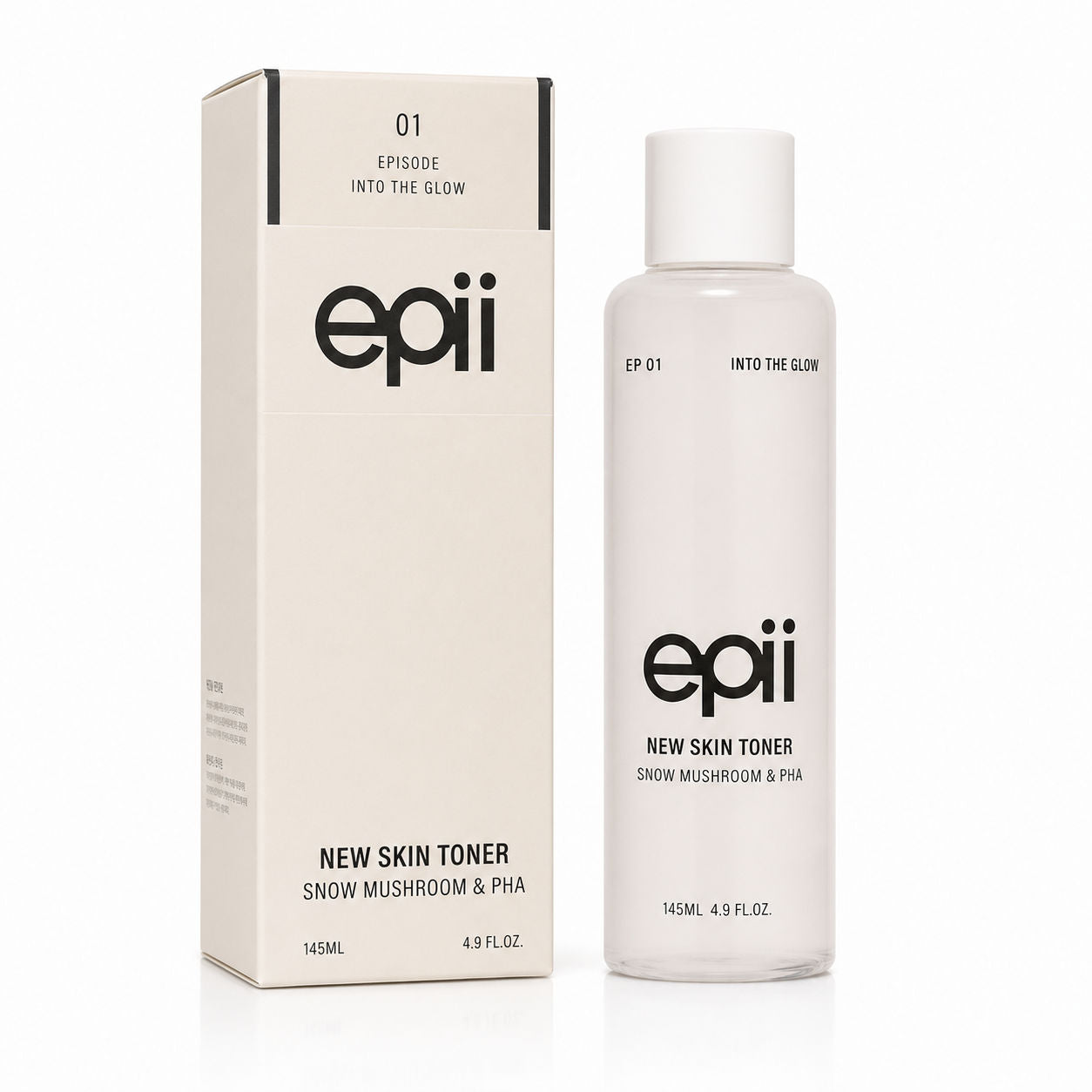 epii New Skin Toner Snow Mushroom&Pha 145ml - Korean Skincare, Hydrating, Brightening, Anti-Aging, Sensitive Skin, Daily Care epii