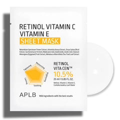 APLB Retinol Vitamin C Vitamin E Sheet Mask – 10 PCS APLB