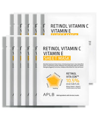 APLB Retinol Vitamin C Vitamin E Sheet Mask – 10 PCS APLB