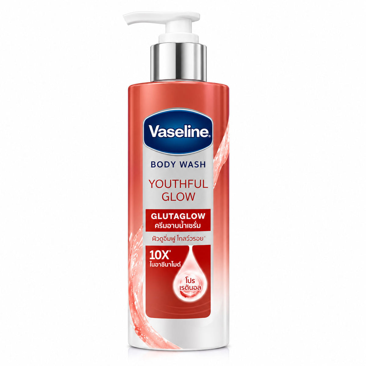 Vaseline Youthful Glow GlutaGlow Body Wash 425 ml - Brightening Moisturizing Cleanser with 10X Niacinamide Vaseline