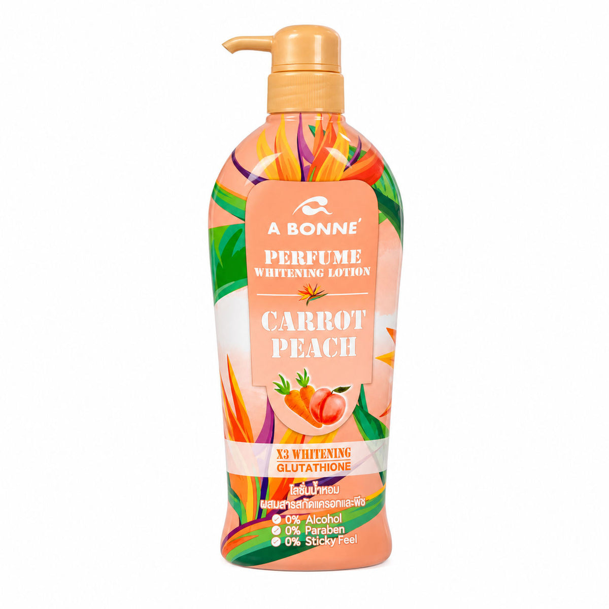 A BONNE Perfume Whitening Lotion Carrot Peach 500 ml - Brightening Perfumed Body Lotion with Carrot and Peach for Radiant Skin A Bonne