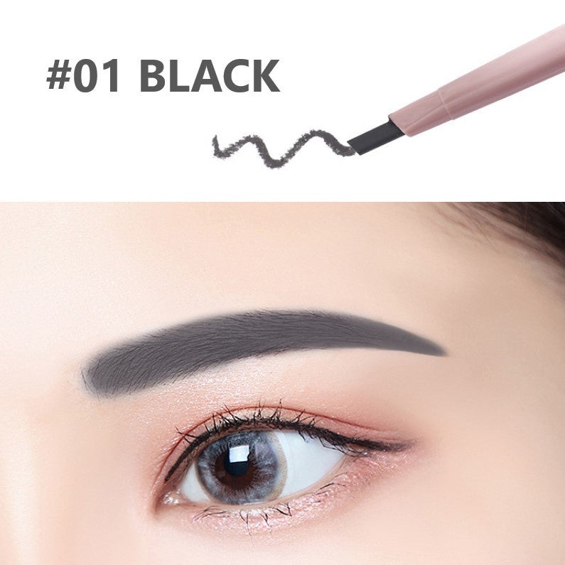 Lameila Double Head Spin Automatic Eyebrow Pencil - 3g #01 BLACK Lameila