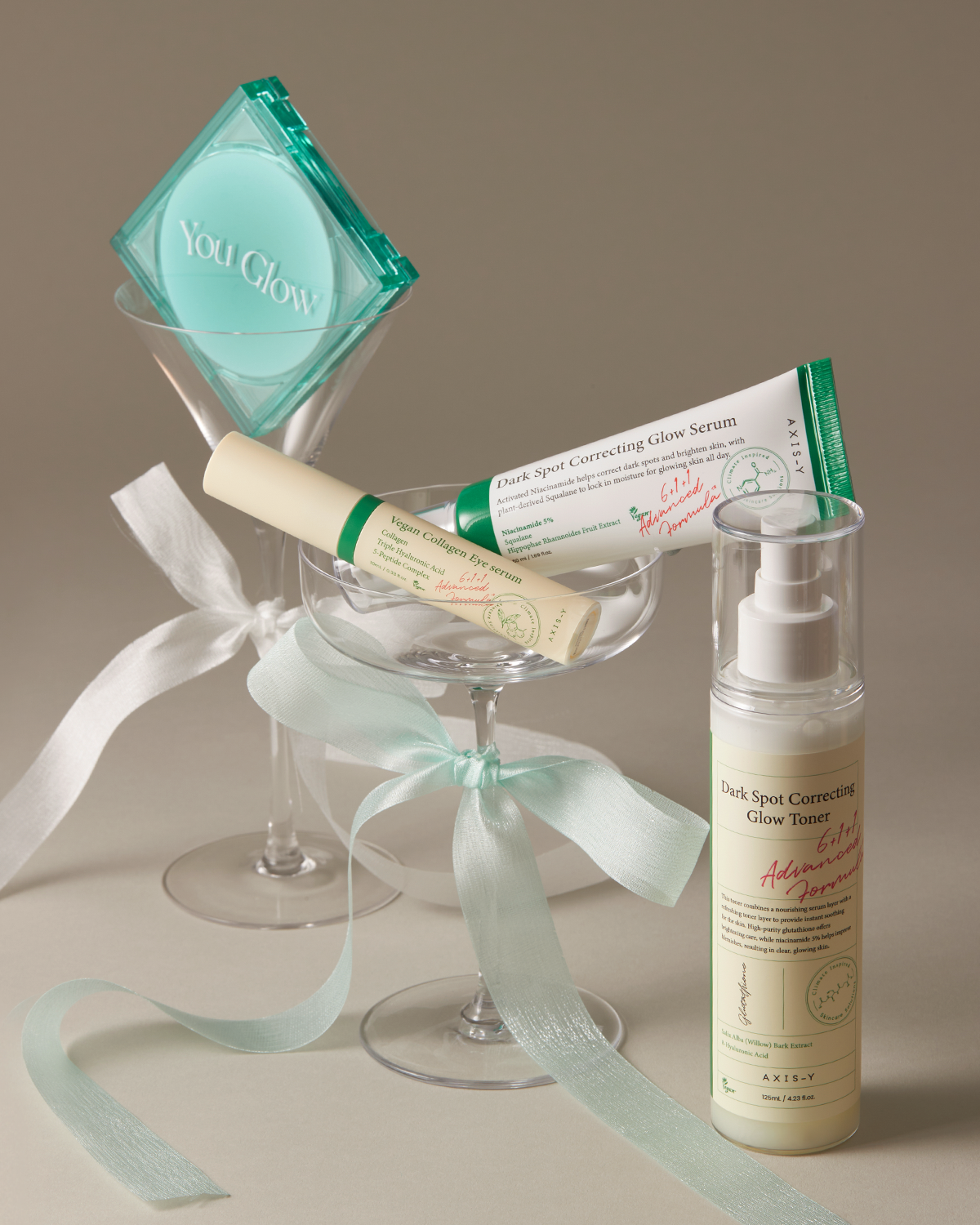 Axis-Y Glow Your Ownway Set (Toner, Eye Serum, Glow Serum & Compact Mirror) AXIS-Y