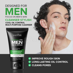 Men’s Summer Skincare Duo by Sadoer – SPF 90 Sunscreen + Oil Control Face Cleanser Sadoer