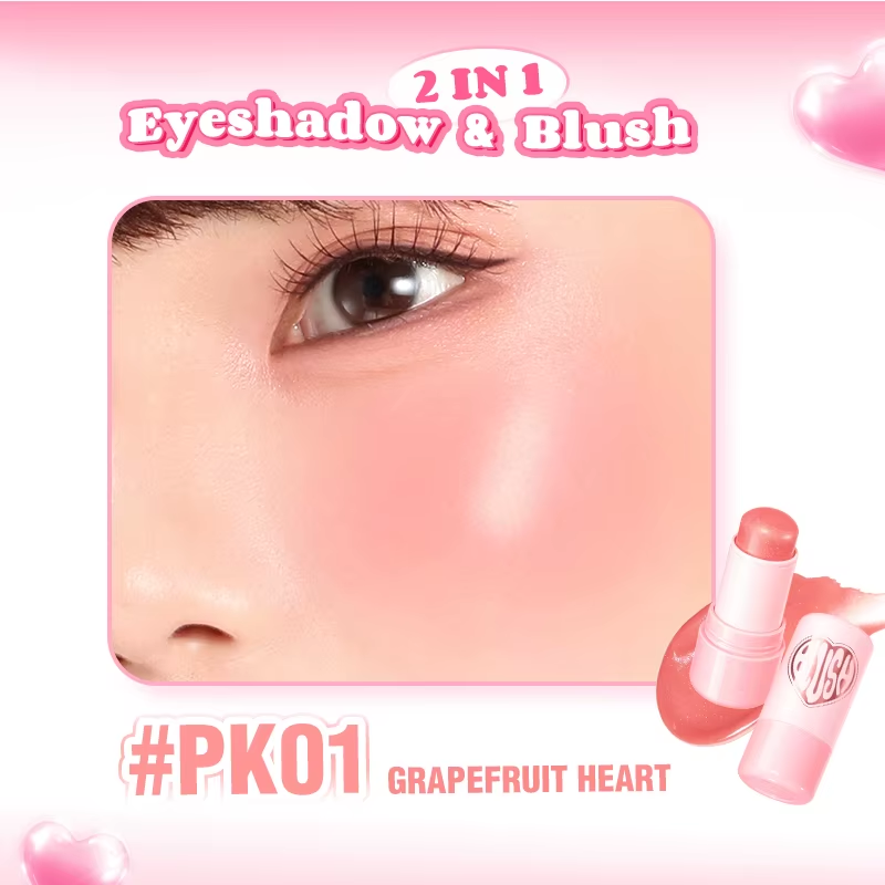 Pinkflash Dewy Blush Stick PK01 Grapefruit Heart PINKFLASH