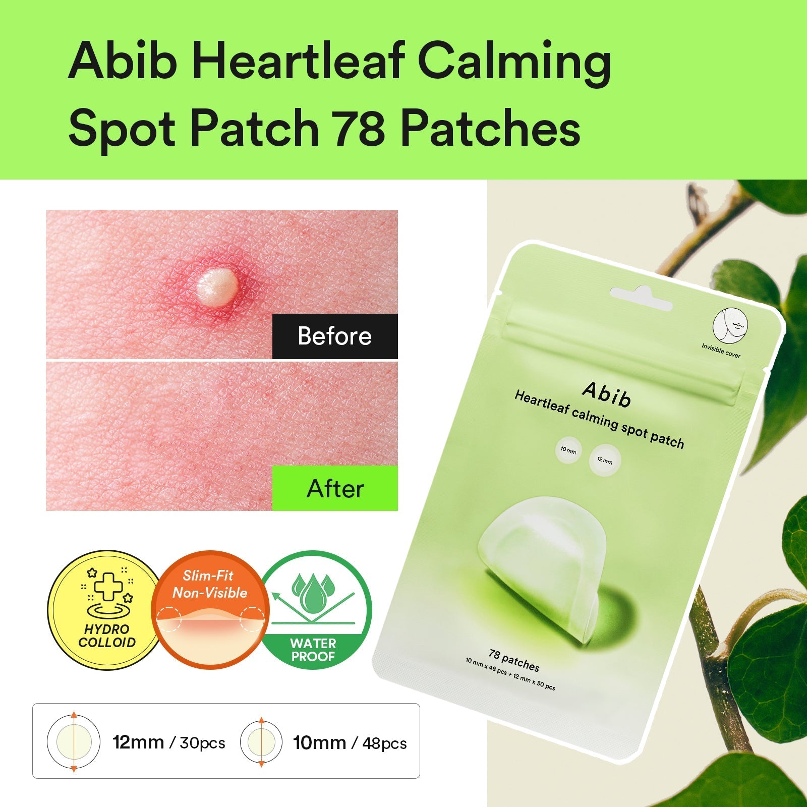 Abib Heartleaf Calming Spot Patch – 78 pcs Abib