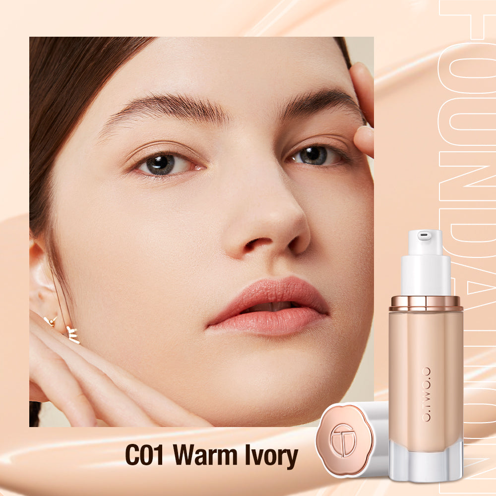O.TWO.O Matt Finish Medium Coverage Liquid Foundation - 30ml C01 (WARM IVORY) O.TWO.O