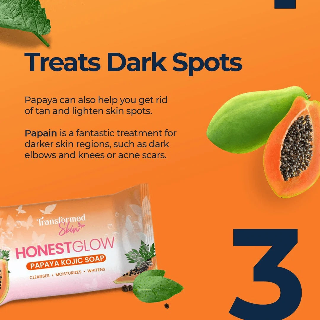Transformed Skin Honestglow Papaya Kojic Soap - 70g Transformed Skin