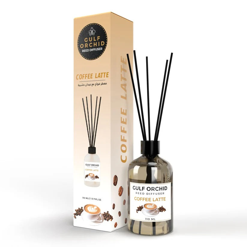 Gulf Orchid Reed Diffuser Bundle – 4 Best Selling Scents (Strawberry, Coffee Latte, Lemon & Coconut) – 110ml Each GULF ORCHID