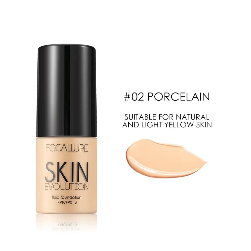 Focallure Foundation Full Coverage Matte Liquid Foundation Long Lasting Oil Control Lightweight Base Makeup #02 Porcelain Focallure