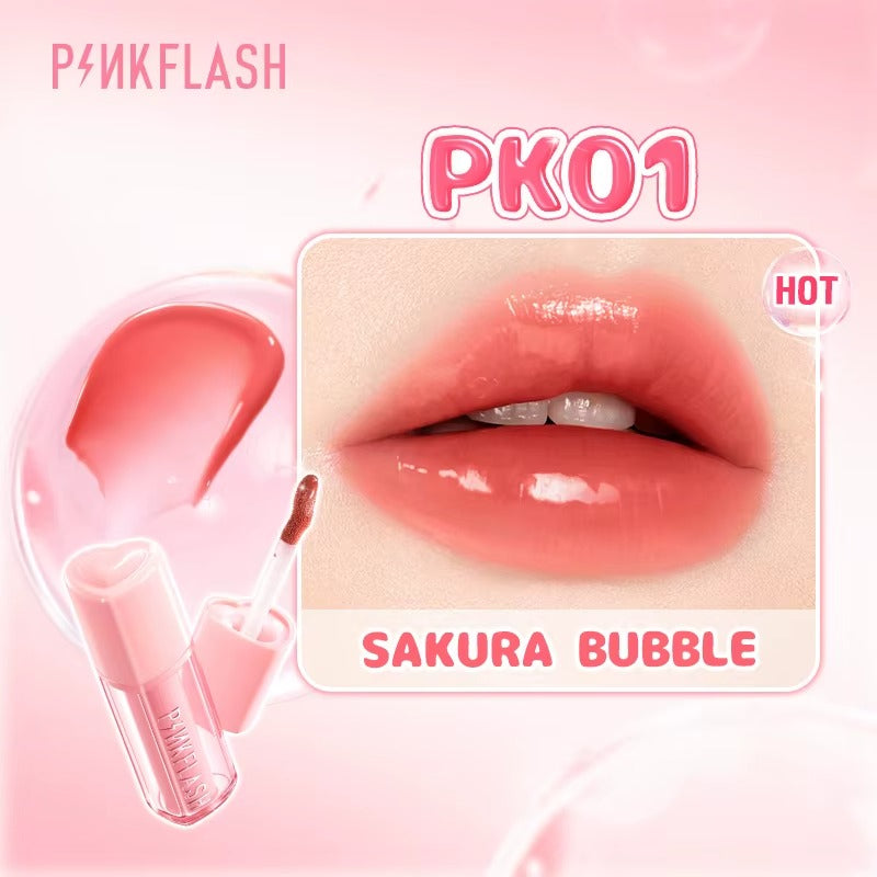 Pinkflash Watery Transferproof Lip Cream PK01 Sakura Bubble Pink Flash